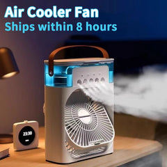 New 3 In 1 Portable Mini Air Cooler Fan Household Air Conditioner with LED Night Light & Humidifier for Home Office Office Home