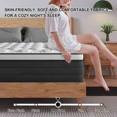 12"14" Gel Memory Foam Hybrid Pocket Spring Mattress Twin Full King Queen Bed Mattress In A Box, Medium Firm Motion Isolation