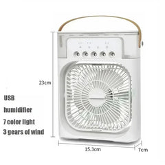 New 3 In 1 Portable Mini Air Cooler Fan Household Air Conditioner with LED Night Light & Humidifier for Home Office Office Home