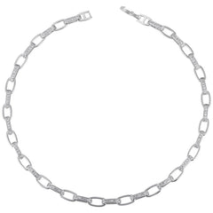 MarlaWynne 23" CZ-Accented Fancy Mariner Link Necklace