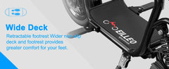 Spacewalk 36V Electric Scooter with 3 Seats for Adults Power by 500W Motor Peak, E Bike with 14" Tire and 20 Miles Range&17.4Mph