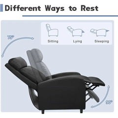 Recliner Chair for Living Room, Massage Recliner Single Sofa Home Theater Adjustable Modern Reclining Chair with Padded Seat Backrest for Adults
