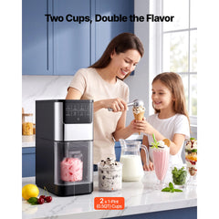 SucceBuy 7-in-1 Ice Cream Maker for Gelato Sorbet Milkshake Homemade Ice-Cream Machine with One-Touch Mix-in + Respin for Smooth