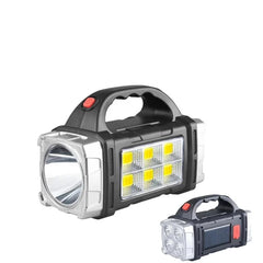 High Power LED Flashlights Camping Torch Work Light Charge 2-In-1 Solar Powered 4LED High Brightness Rechargeable Flashlight Portable Design 4 Lighting Modes USB Charging Suitable for Hiking Outdoor Exploration & Emergency Use,campingessentials,outdoorfur
