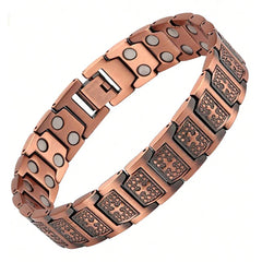 Magnetarmband aus reinem Kupfer für Herren – 3500-Gauss-Magnete, verstellbar und hypoallergen. Stilvolles Wellness-Geschenk für Ihn, lindert Müdigkeit & steigert Energie, ist ein Schmuck-Magnetarmband für den Alltag und Aktivitäten, Vatertagsgeschenk