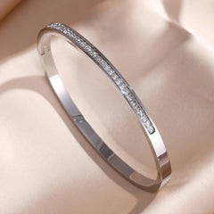 ZAKOL Ensemble de 5/1 Bracelets Scintillants en Acier Inoxydable Incrustés de Zircon pour Femme, Bracelets Joncs Empilables, Bijoux Tendance qui ne se Décolorent pas, Idée Cadeau