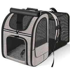 NUGGAL Expandable Pet Carrier Backpack with Breathable Mesh Tent