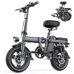 Elektrisches Klapp-E-Bike für Erwachsene, 500-W-Motor, 48-V-15-Ah-Akku, 45 km Reichweite, 14-stufige Stoßdämpfung, UL2849-zertifiziert, E-Bikes