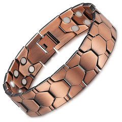Magnetarmband aus reinem Kupfer für Herren – 3500-Gauss-Magnete, verstellbar und hypoallergen. Stilvolles Wellness-Geschenk für Ihn, lindert Müdigkeit & steigert Energie, ist ein Schmuck-Magnetarmband für den Alltag und Aktivitäten, Vatertagsgeschenk