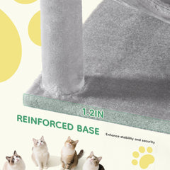 JHK Cat Tree Tall Multi Cat Climbing Tower With Natural Sisal Posts Indoor