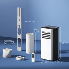 Homcom Portable Air Conditioner 3 in 1 9000 Btu Cooler Fan Dehumidifier 24.1 L/Day with Remote Control Screen