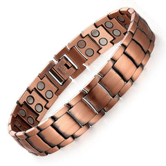 Magnetarmband aus reinem Kupfer für Herren – 3500-Gauss-Magnete, verstellbar und hypoallergen. Stilvolles Wellness-Geschenk für Ihn, lindert Müdigkeit & steigert Energie, ist ein Schmuck-Magnetarmband für den Alltag und Aktivitäten, Vatertagsgeschenk