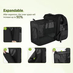 NUGGAL Expandable Pet Carrier Backpack with Breathable Mesh Tent