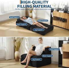 3-in-1 34" Folding Sofa Bed with Pillow Boneless Matress with Back Support Comfy Portable Convertible Sleeper Chair Floor Sofa