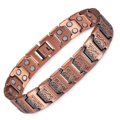 Magnetarmband aus reinem Kupfer für Herren – 3500-Gauss-Magnete, verstellbar und hypoallergen. Stilvolles Wellness-Geschenk für Ihn, lindert Müdigkeit & steigert Energie, ist ein Schmuck-Magnetarmband für den Alltag und Aktivitäten, Vatertagsgeschenk