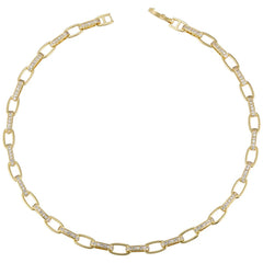 MarlaWynne 23" CZ-Accented Fancy Mariner Link Necklace