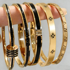ZAKOL Ensemble de 5/1 Bracelets Scintillants en Acier Inoxydable Incrustés de Zircon pour Femme, Bracelets Joncs Empilables, Bijoux Tendance qui ne se Décolorent pas, Idée Cadeau