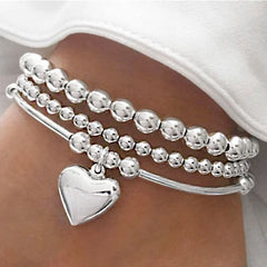 PAVOI Beaded Bracelet for Women - 14K Gold Plated Lightweight Womens Ball Bracelet - Gold Bracelets Cute Stackable Jewelry