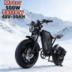 20-inch 4.0 sand fat tire E-Bike, 500W motor 48V30AH large capacity battery electric bicycle, snow off-road scooter