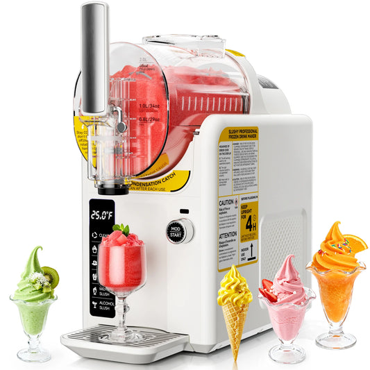 Ice Cream Machine Frozen Drink Maker, Slushie Machine for Home - Slushy Machine Maker No Ice Needed Self Cleaning, 5 Preset for Soft Serve Ice Cream, Slushie, Margarita, Frappés, Milkshake