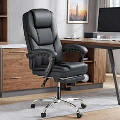 Fauteuil de bureau de direction avec repose-pieds, fauteuil de bureau grand et robuste, chaises de bureau ergonomiques pour la maison, inclinables, dossier haut, personnalisable