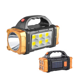 High Power LED Flashlights Camping Torch Work Light Charge 2-In-1 Solar Powered 4LED High Brightness Rechargeable Flashlight Portable Design 4 Lighting Modes USB Charging Suitable for Hiking Outdoor Exploration & Emergency Use,campingessentials,outdoorfur