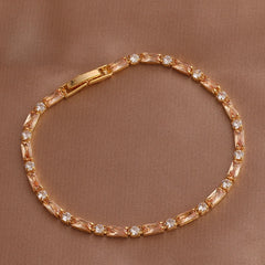 14K gold-plated bracelet Square link jointed chain Punk hip-hop style men's and women's universal bracelet Golden tone fashionable accessory waterproof women's bracelet