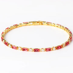 14K gold-plated bracelet Square link jointed chain Punk hip-hop style men's and women's universal bracelet Golden tone fashionable accessory waterproof women's bracelet