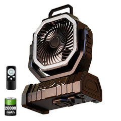 OGERY Rechargeable Camping Fan with LED Light, Portable Multi-functional Fan with 360° Rotating Hook, Oscillating Emergency Camping Fan Cordless Rotatable Battery Powered Lightweight summerwins