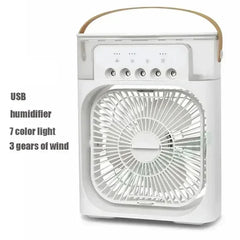 Ventilateur de climatiseur trois-en-un avec lumière LED Humidificateur portable Ventilateur de climatiseur 3/4 vitesses Ventilateur à jet d'eau portable pour voyage en extérieur