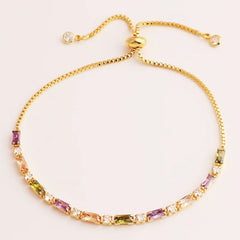 14K gold-plated bracelet Square link jointed chain Punk hip-hop style men's and women's universal bracelet Golden tone fashionable accessory waterproof women's bracelet