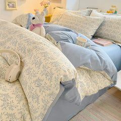 100%Cotton Bedding Set Cartoon Printed Bedclothes Skin-friendly Duvet Cover Set with Bedsheet for Home Bedding Sets 이불세트