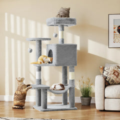 JHK Cat Tree Tall Multi Cat Climbing Tower With Natural Sisal Posts Indoor