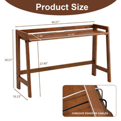 Solid Wood Folding Desk – Mid Century Modern Foldable Computer Desk, Walnut