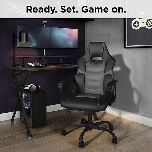 Staples Emerge Vector Gaming Chair – Ergonomic Adjustable Height Swivel Black Chair