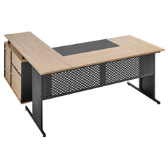 Uimoso 350 LB L-Shaped Executive Desk with Drawers & Storage Cabinet – Large Office Computer Desk