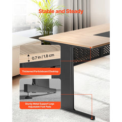 Uimoso 350 LB L-Shaped Executive Desk with Drawers & Storage Cabinet – Large Office Computer Desk