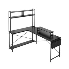 Uimoso 67" L-Shaped Reversible Computer Desk with Monitor Shelf – Gaming & Home Office Desk