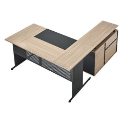 VEVOR L Shaped Reversible Executive Desk with Drawers & Storage Cabinet – 350 LB Heavy-Duty Office Desk