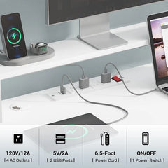 White 66" L Shaped Gaming Desk with LED Light & Power Outlet – Home Office Computer Desk