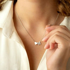 September Laurel Heart Initial Necklace for Women Teen Girls - 18K Gold Plated Letter A-Z Pendant Necklace Dainty Heart Necklaces Tiny Initial Necklaces Birthday Gifts for Women Jewelry Gift for Her Christmas Gift