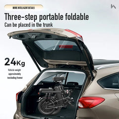 Vélo électrique pliant (VAE), moteur 500W, batterie 48V 15Ah, amortisseur 14 niveaux, autonomie 45Km, freins à double disque, vélo pliant compact certifié UL2849 pour le sport et l'extérieur
