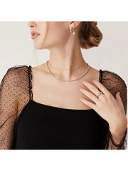 PAVOI 14K vergoldete Halskette für Damen – filigrane Choker-Halskette mit simulierten Diamanten – leichte CZ-Kettenhalskette für Damen