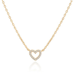 PAVOI Zirkonia Herz Halskette – 14K vergoldete niedliche zierliche Liebesanhänger Halsketten für Frauen – Choker Herzanhänger Halskette Schmuck Geschenke