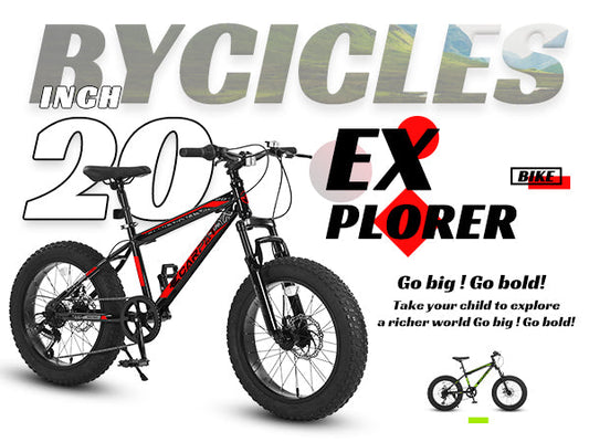 S20109 20 Inch Mountain Bike for Kids and Teenagers, High Carbon Steel Frame, Disc Brakes, Durable Wide Tires, Front Suspension, 7-Speed, Ideal for Snow and Off-Road Riding