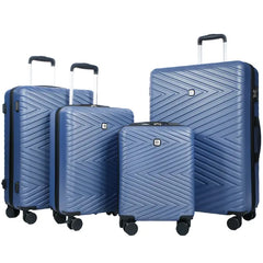 4-teiliges Hartschalenkoffer-Set, leicht, mit TSA-Schloss und Spinner-Rädern, Blau