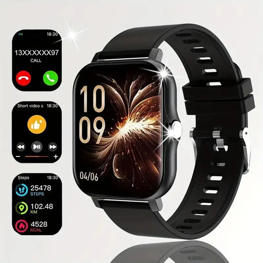 Father's Day and Summer Festivals:New Smartwatch (Black & Pink) Wearable Device Super Bowl, Super Bowl Outdoor Sports、Smart watch, wireless talking/dialing, multi-sport mode, call reminder and rejection, SMS reminder message reminder various APP reminders