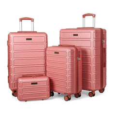 4-TEILIGES Aaivv Robustes ABS Hartschalenkoffer-Set, erweiterbare Spinner-Koffer mit TSA-Schloss & Rollen, leichtes, strapazierfähiges Reisegepäck für Familienreisen & Schulanfang, robustes ABS-Gepäck Vatertagsgeschenk