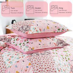 【Sommerlaune】Walflotte Wendedecken, leichte Boho-Tagesdecken mit Druckmuster, Bettüberwurf-Set mit 2 Kissenbezügen für King/Queen-Size, 1 Kissenbezug für Twin-Size, weich für alle Jahreszeiten