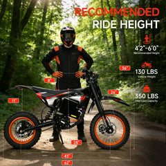 Electric Bike, 50 MPH Top Speed, 60 Miles Range, 3 Mode, Double Suspension & Dual Hydraulic Brake, 14''/12'' All-Terrain Tires, Perfect Gift #SummerWins